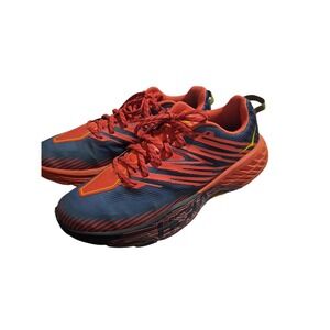 Hoka One One Mens size 11 Speedgoat 4 Low Fiesta Red Blu Running Active Sneakers
